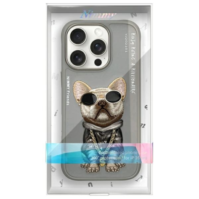 NIMMY - Nimmy iPhone 16 Pro Max Mobilskal Glasses Cool Dog - Grå