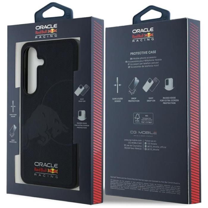 Red Bull - Red Bull Galaxy S25 Mobilskal MagSafe Läder Meshed Debossed Bull - Navy