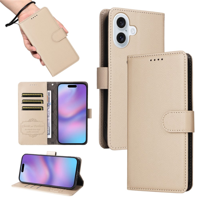 A-One Brand - iPhone 17 Plånboksfodral RFID Blocking med Handledsrem - Vit