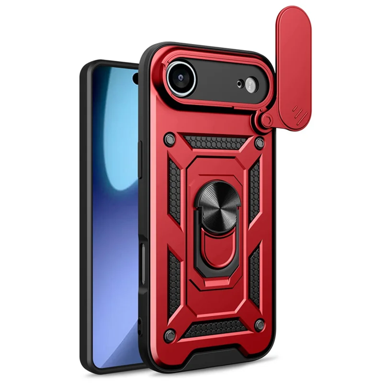 Mobilskal till iPhone Air Slide Kameralock PC + TPU - Röd | 2353 | AlltMobil