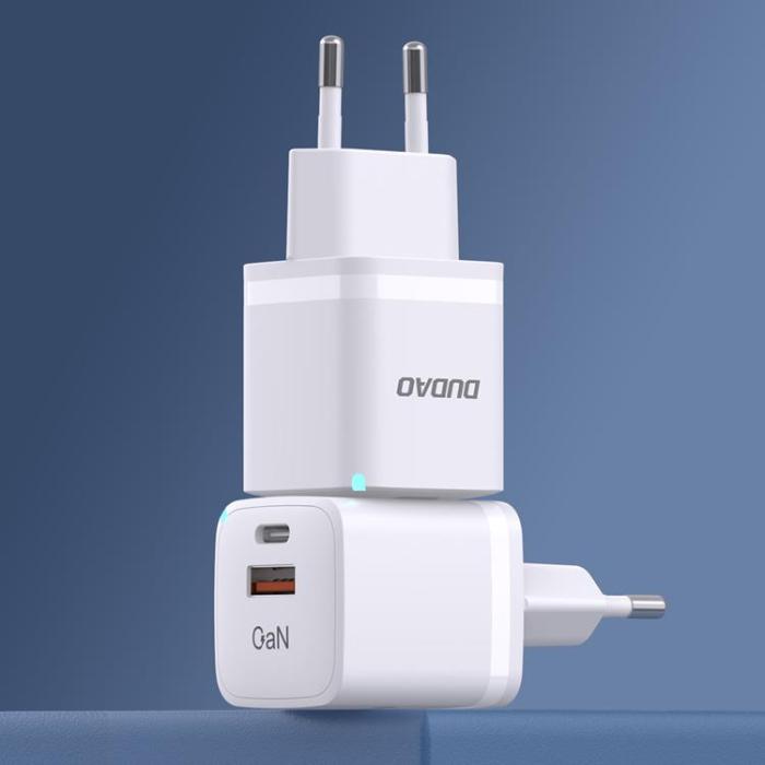 Dudao - Dudao Väggladdare USB/USB-C 33W - Vit