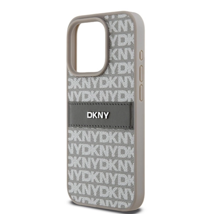 DKNY - DKNY iPhone 14 Pro Mobilskal Läder Mono Stripe & Metal Logo