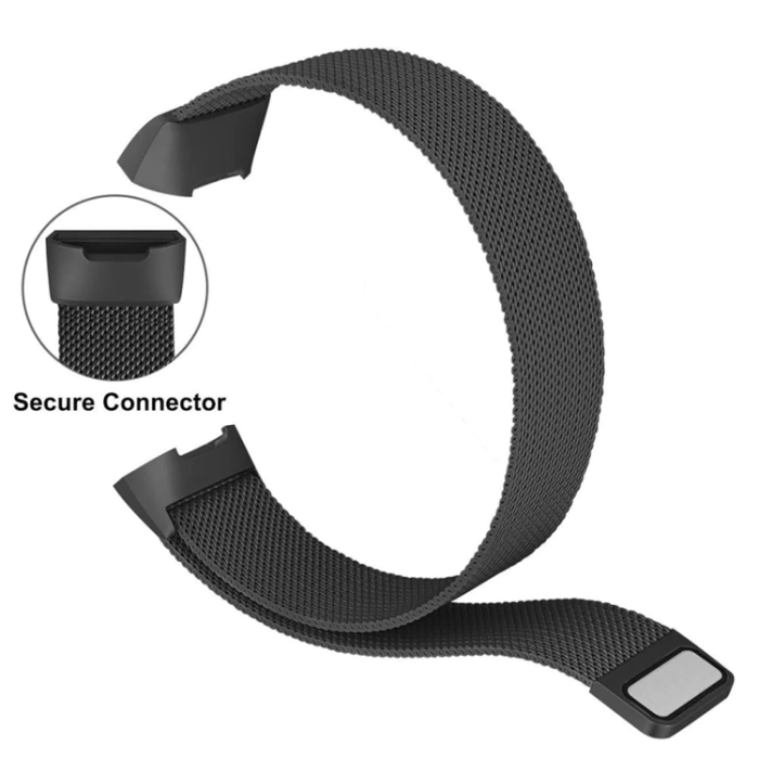 A-One Brand - Fitbit Charge 4/3 Armband Milanese Loop - Svart