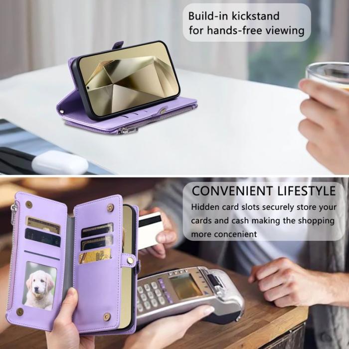 OEM - Samsung Galaxy S26 Plånboksfodral TPU + Konstläder - Lila