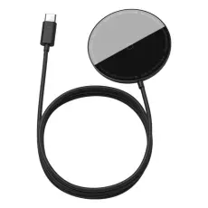 BASEUS - Baseus Magsafe Mini Magnetic Tr&aring;dl&ouml;s laddare 15W F&ouml;r iPhone - Svart