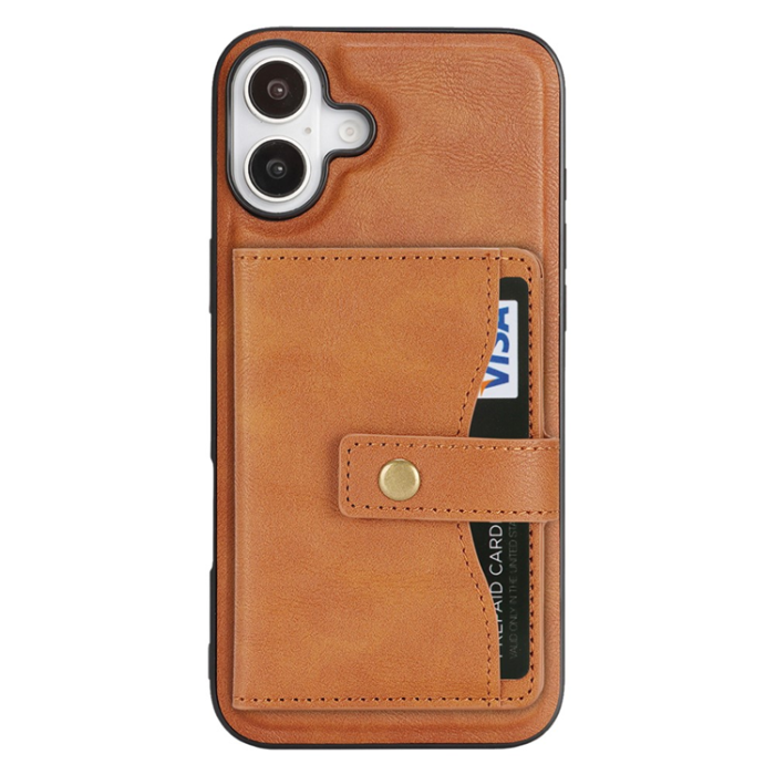 A-One Brand - iPhone 17 Mobilskal MagSafe Detachable Korthållare - Brun