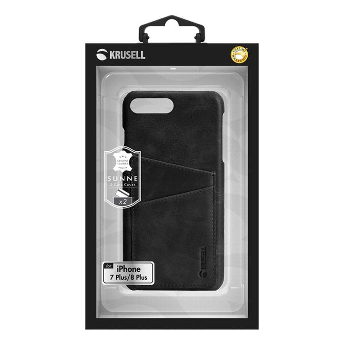 UTGATT5 - KRUSELL SUNNE 2 CARD COVER IPHONE 7/8 PLUS VINTAGE BLACK