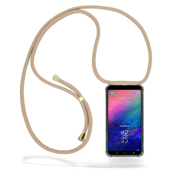 UTGATT1 - Boom Galaxy A6 Plus mobilhalsband skal - Beige Cord