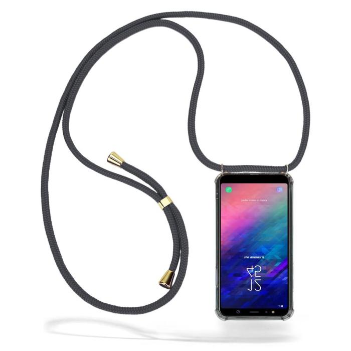 UTGATT1 - Boom Galaxy A6 Plus mobilhalsband skal - Grey Cord