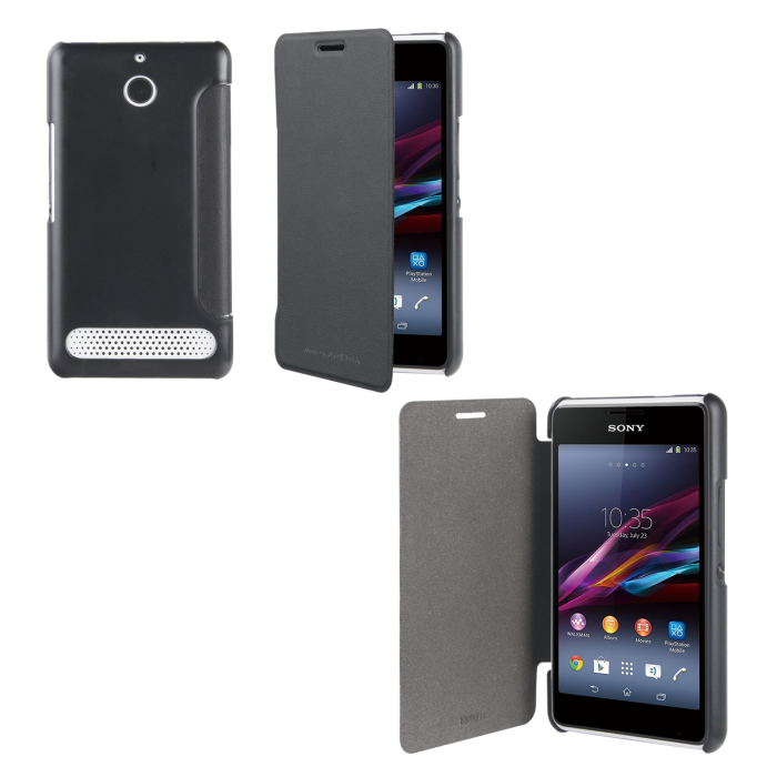 UTGATT1 - Roxfit - Made for Xperia - SlimLine Book flip case till Sony Xperia E1 (Svart)