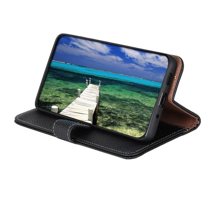 KHAZNEH - Khazneh Litchi Plånboksfodral till Google Pixel 6 Pro - Svart