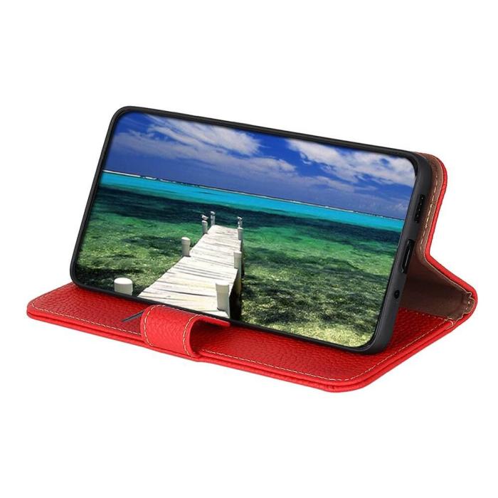 KHAZNEH - Khazneh Litchi Plånboksfodral till Google Pixel 6 Pro - Röd