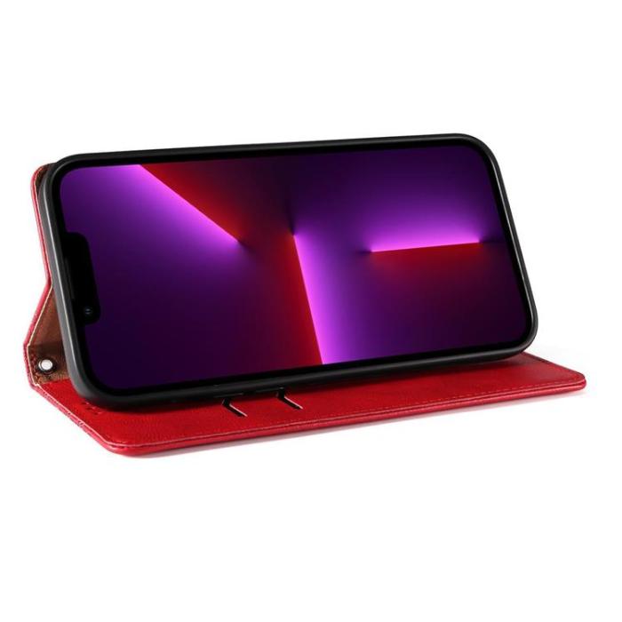 OEM - iPhone 13 Pro Max Plånboksfodral Magnet Strap - Röd
