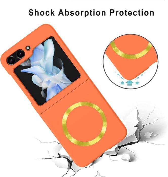 A-One Brand - Galaxy Z Flip 5 Mobilskal Magsafe Skinn-Touch - Orange