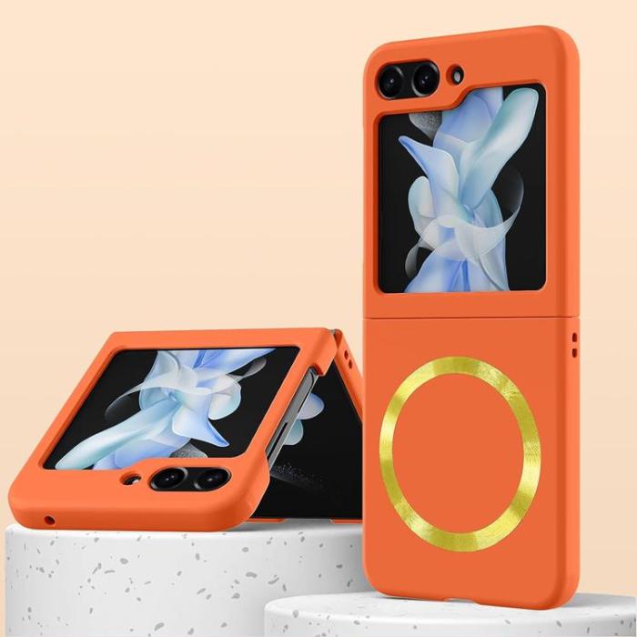 A-One Brand - Galaxy Z Flip 5 Mobilskal Magsafe Skinn-Touch - Orange