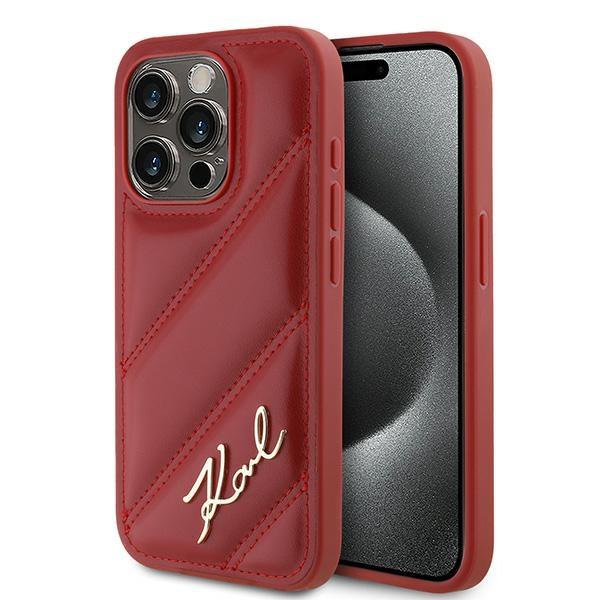 Karl Lagerfeld iPhone 15 Pro Max Mobilskal Quilted Script - Röd | 2353 | AlltMobil