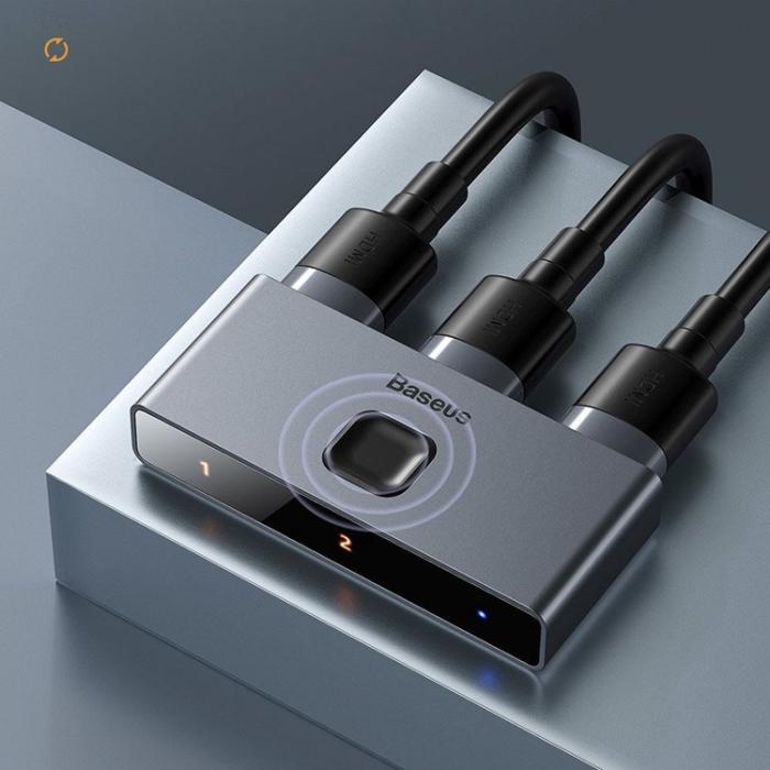 BASEUS - Baseus Hub Adaptrar HDMI Splitter - Grå