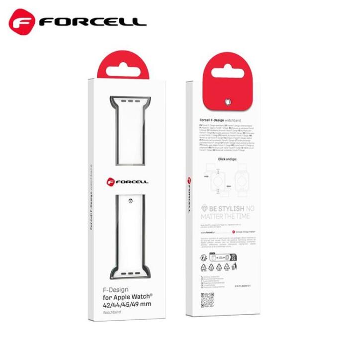 Forcell - Forcell Apple Watch (38/40/41mm) Armband F-Design - Vit