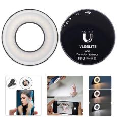 OEM - VLOGLITE Magnetisk Ringlampa för Mobil 300mAh Selfielampa med Spegel W36