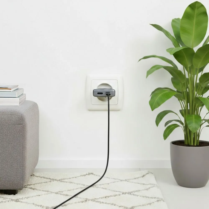 Forcell - Forcell Snabbladdare 2 x USB C 45W GaN III PD 3A - Svart