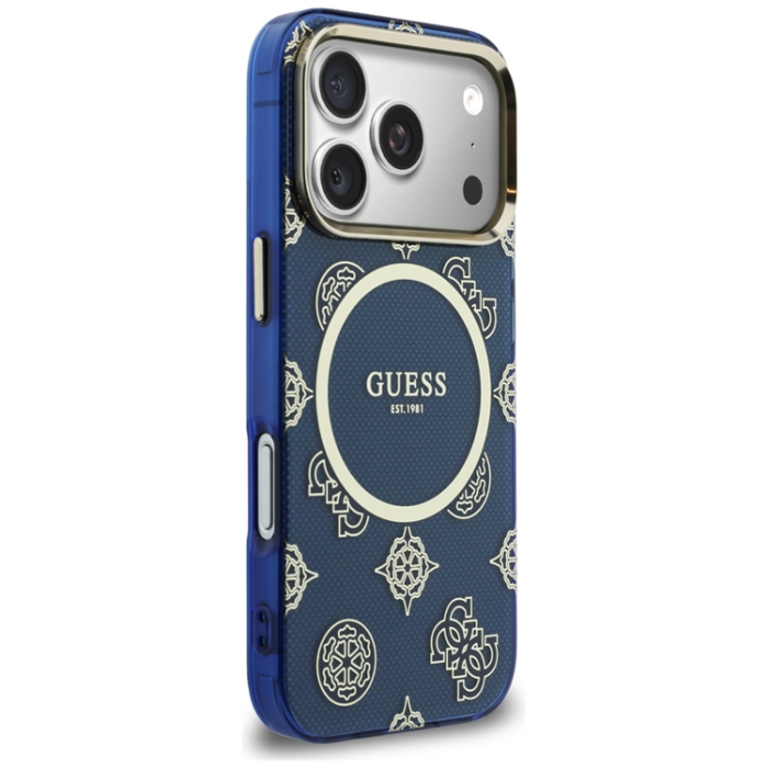 Guess - Guess Mobilskal För iPhone 17 Pro MagSafe IML Peony Dot - Blå