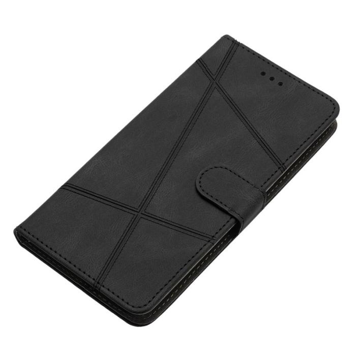 OEM - Crazy Horse Samsung Galaxy A37 Plånboksfodral Konstläder Ställ - Svart