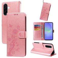 OEM - Samsung Galaxy A37 Pl&aring;nboksfodral Konstl&auml;der Blomtryck St&auml;ll - Rosa
