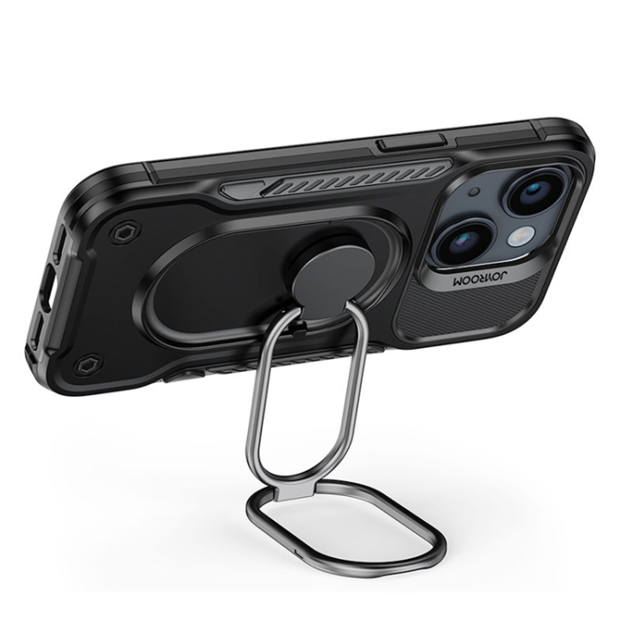 Joyroom - Joyroom iPhone 14 Plus Skal Ringhållare Dual Hinge - Svart