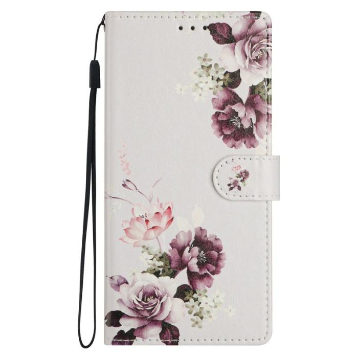 OEM - Samsung Galaxy A37 Plånboksfodral Konstläder Mönstertryck - Cross Rosa