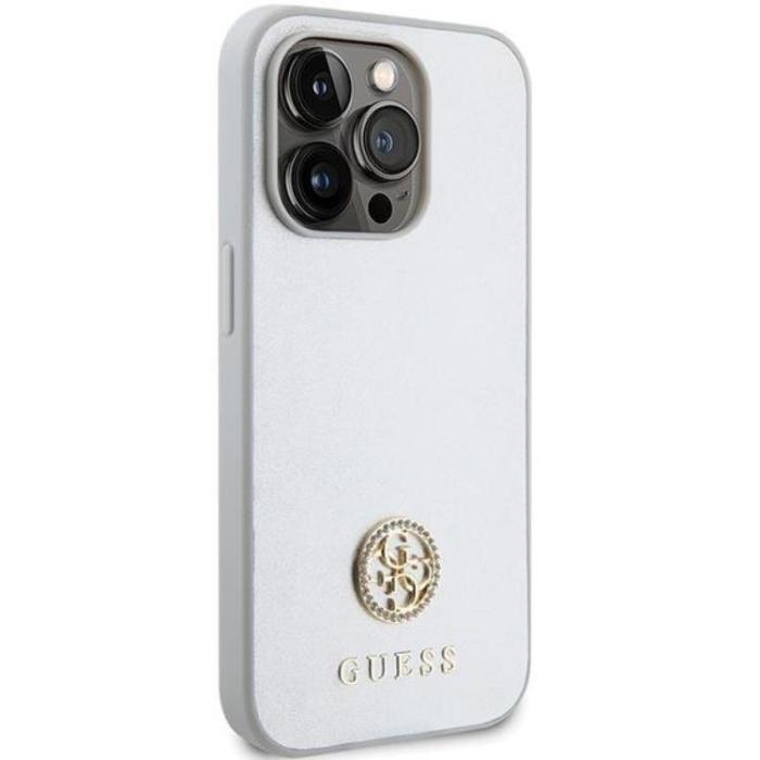 Guess - Guess iPhone 15 Plus Mobilskal Strass Metal Logo - Silver
