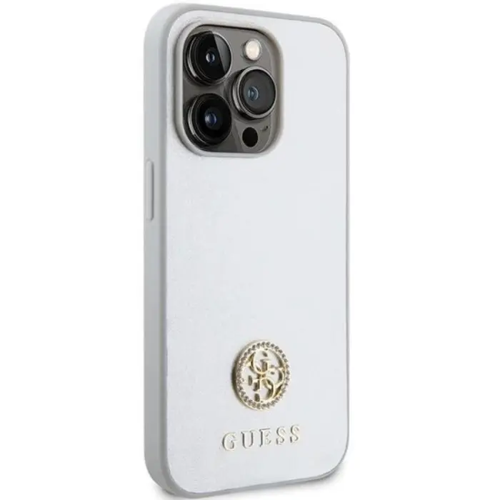 Guess - Guess iPhone 15 Plus Mobilskal Strass Metal Logo - Silver