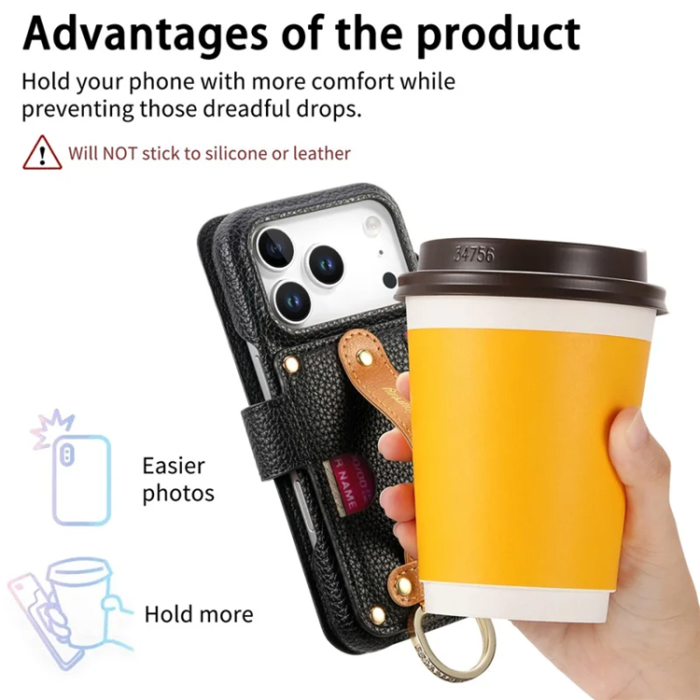 A-One Brand - iPhone 17 Pro Max Konstläder Plånboksfodral RFID-Skydd Zipper