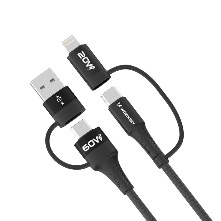 Wozinsky 4in1 2x USB-C/USB-A/Lightning 60W 1m | 3541 | AlltMobil