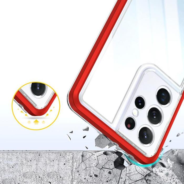 OEM - Galaxy S23 Ultra Skal Clear 3in1 - Röd