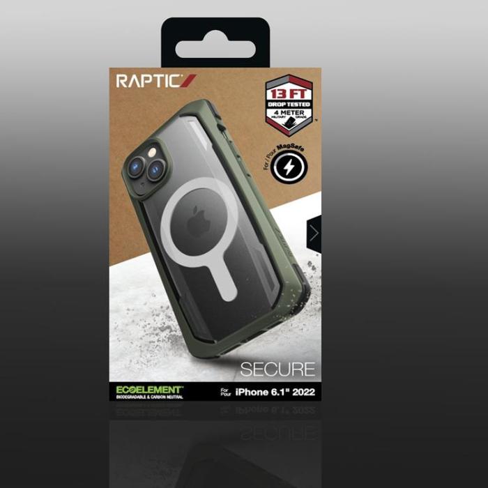 Raptic - Raptic iPhone 14 Skal Magsafe Secure Armored - Grön