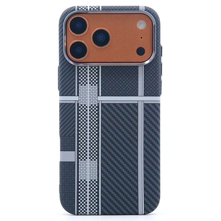 iPhone 17 Pro Max Mobilskal MagSafe Carbon Fiber - Kors Grå | 2353 | AlltMobil