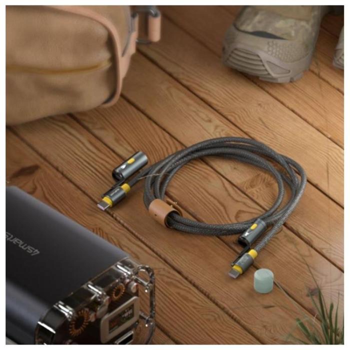 4smarts - 4smarts 3in1 USB-C Till USB-C Kabel 240W 1.5m - Svart
