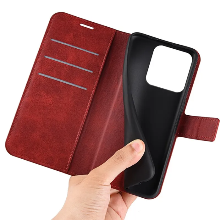 OEM - Xiaomi 13 Plånboksfodral Calf Texture Flip - Röd