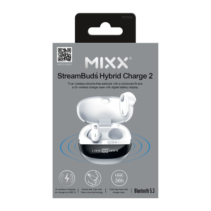 MIXX - Mixx Qi TWS In-Ear Hörlurar Hybrid Charge 2 - Vit