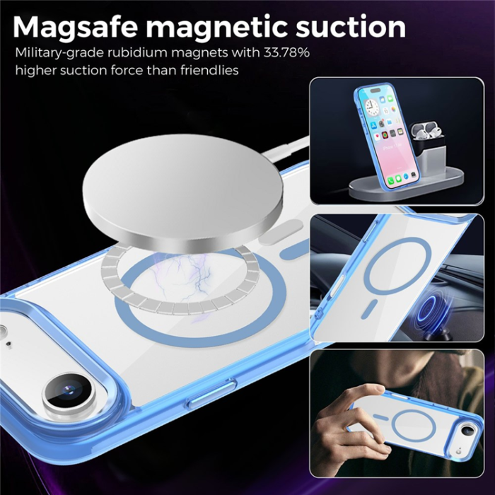 A-One Brand - iPhone Air Mobilskal MagSafe TPU+PC Transparent - Blå