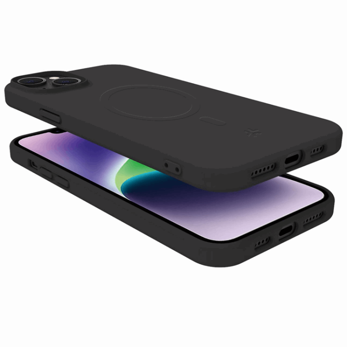 Celly - Celly iPhone 15 Plus Mobilskal MagSafe Cromo Soft Rubber - Svart