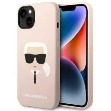 KARL LAGERFELD - Karl Lagerfeld iPhone 14 Skal Magsafe Silicone Karl`s Head - Rosa