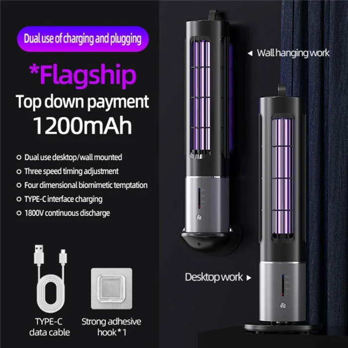 OEM - Bärbar Myggdödarlampa USB Uppladdningsbar Insektsfälla