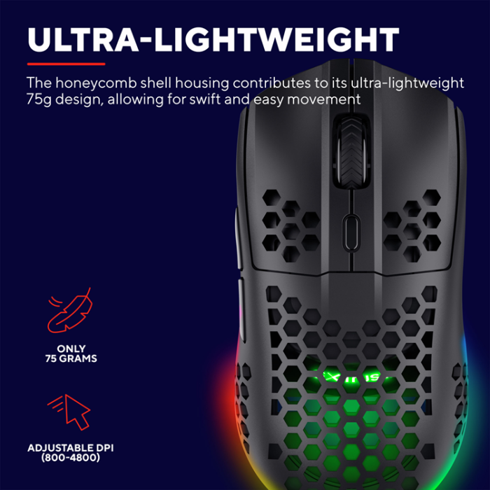 Trust - TRUST Gamingmus GXT 929 Helox Lättvikts - Svart