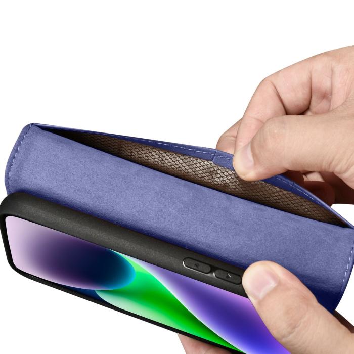 ICARER - iCarer iPhone 14 Plånboksfodral 2in1 Äkta Läder - Ljuslila