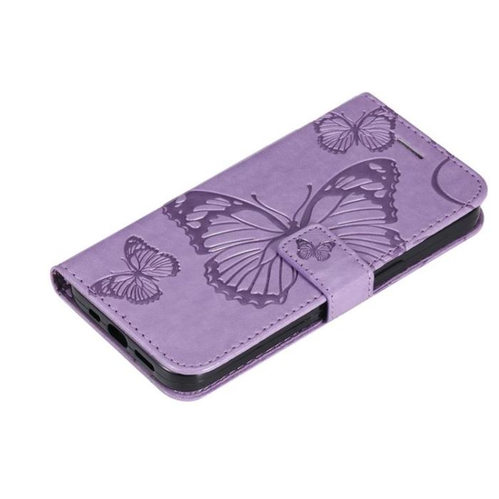 A-One Brand - Butterfly Imprinted Fodral Galaxy S22 - Lila
