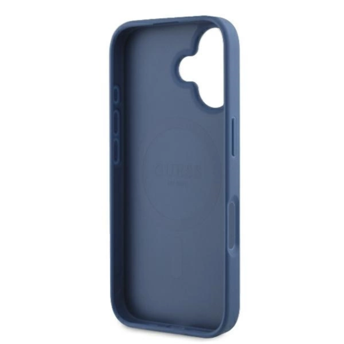 Guess - Guess iPhone 16 Mobilskal Magsafe 4G Ring Classic Logo - Blå