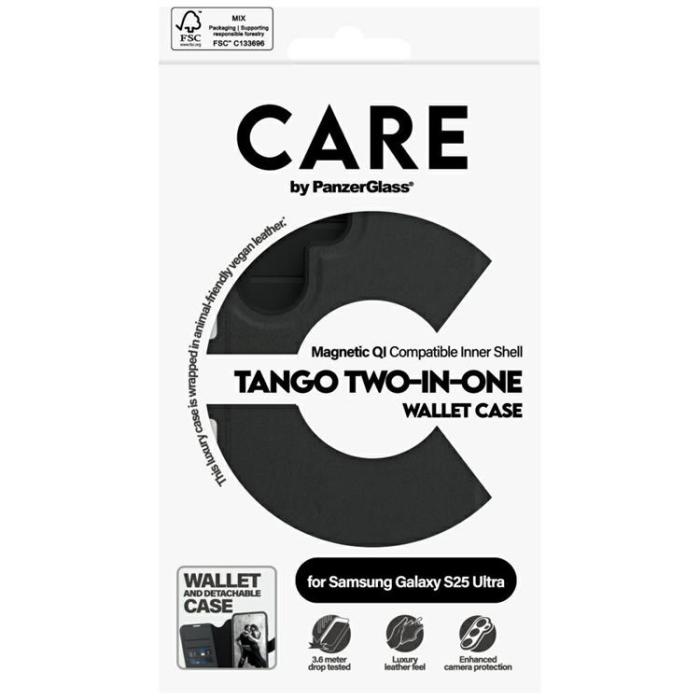 PanzerGlass - CARE By PanzerGlass Galaxy S25 Ultra Plånboksfodral Tango 2in1 - Svart