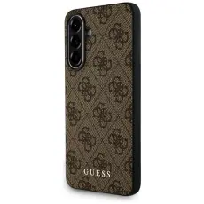 Guess - Guess Galaxy A56 Mobilskal 4G Metal Gold Logo - Brun
