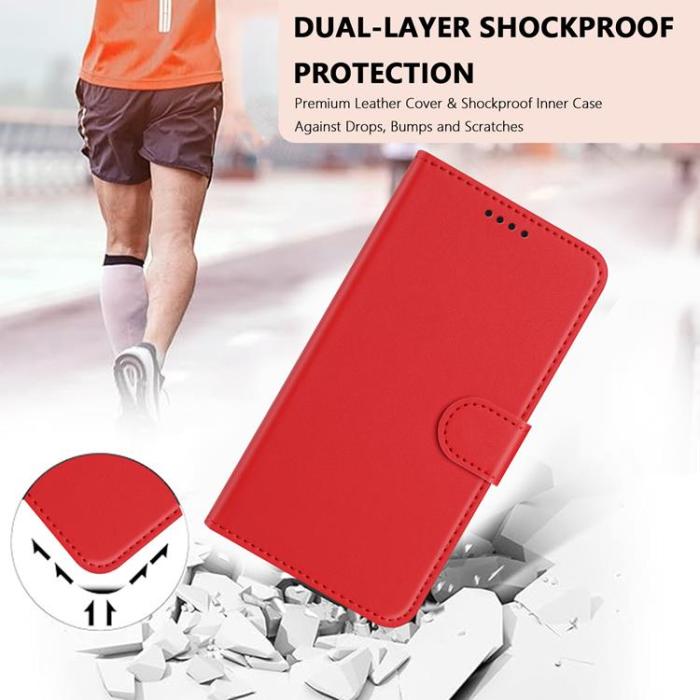 A-One Brand - Xiaomi 17 Pro Max Plånboksfodral Solid Color Anti Drop - Röd
